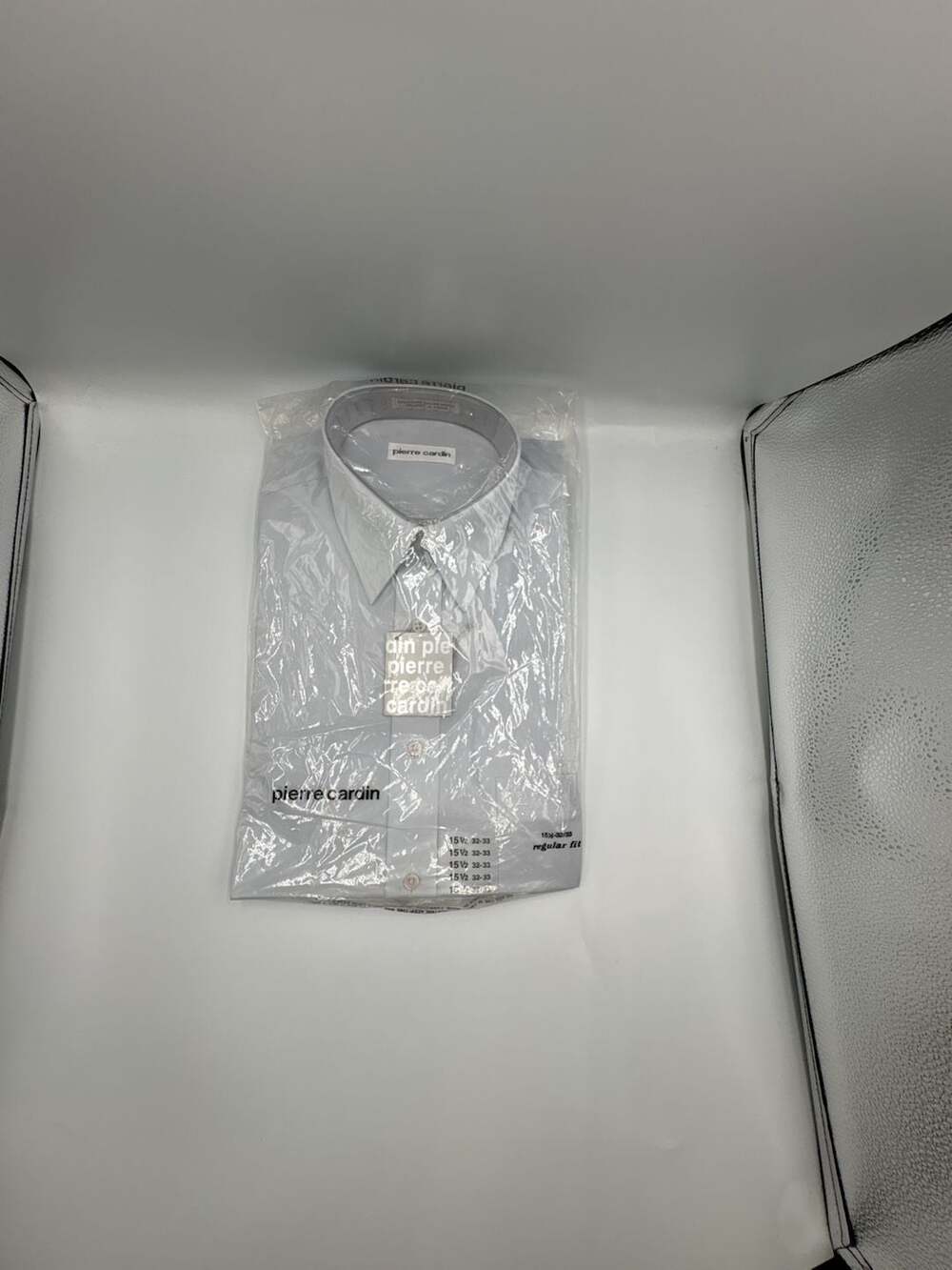 Pierre Cardin Men's Silver Dress Shirt L/S Regular Fit Size 15 1/2 32-33 New
